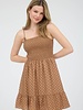 Blu Pepper Polka Dot Bow Detail Smocked Mini Dress