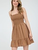 Blu Pepper Polka Dot Bow Detail Smocked Mini Dress