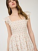 Blu Pepper Floral Trellis Pattern Smocked Mini Dress
