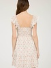 Blu Pepper Floral Trellis Pattern Smocked Mini Dress