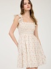 Blu Pepper Floral Trellis Pattern Smocked Mini Dress