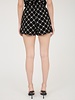 Blu Pepper Bow Pattern High Elastic Waist Linen Mini Shorts
