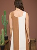 Blu Pepper Wide Stripe Sleeveless Linen Mini Dress