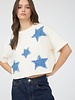 J.O.A Denim Star Patch Short Sleeve Knit T-shirt