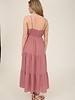 Blu Pepper Stripe Front Tie Cut-out Tiered Midi Sundress