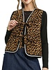 Umgee Lined Animal Print Quilted Vest
