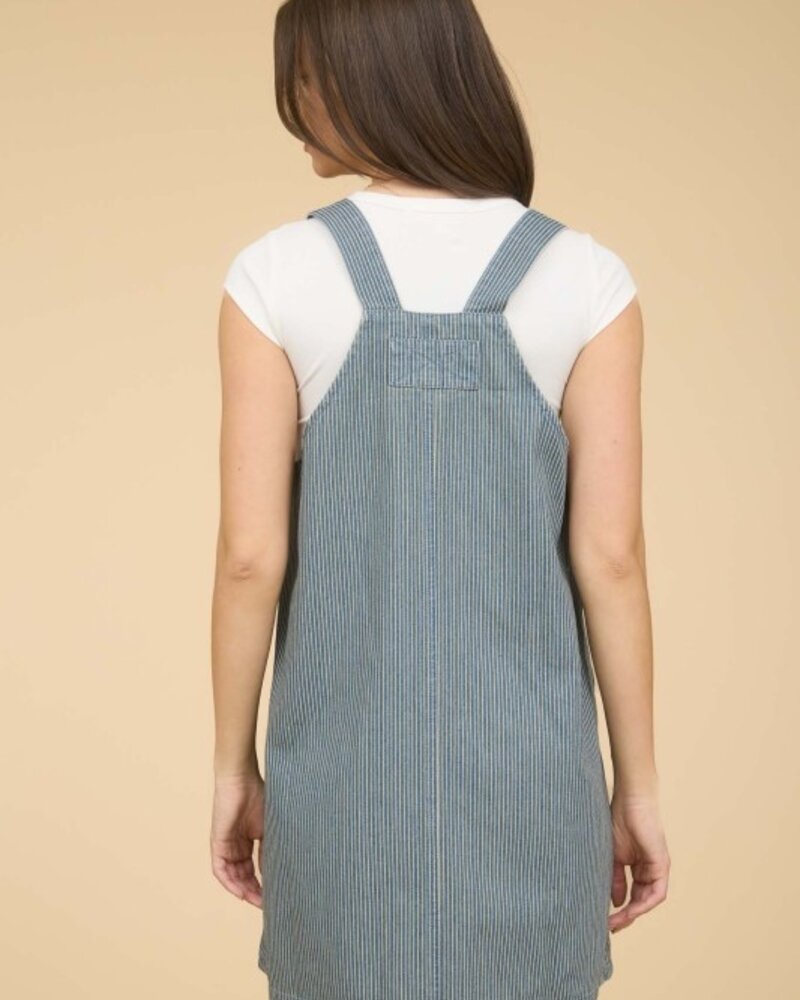 J.O.A Stripe Overall Mini Dress