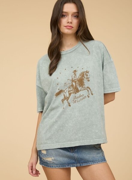 J.O.A Rodeo Western Shortsleeve Knit T-Shirt
