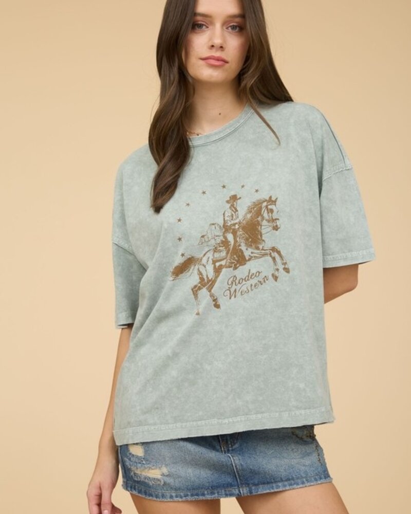 J.O.A Rodeo Western Shortsleeve Knit T-Shirt
