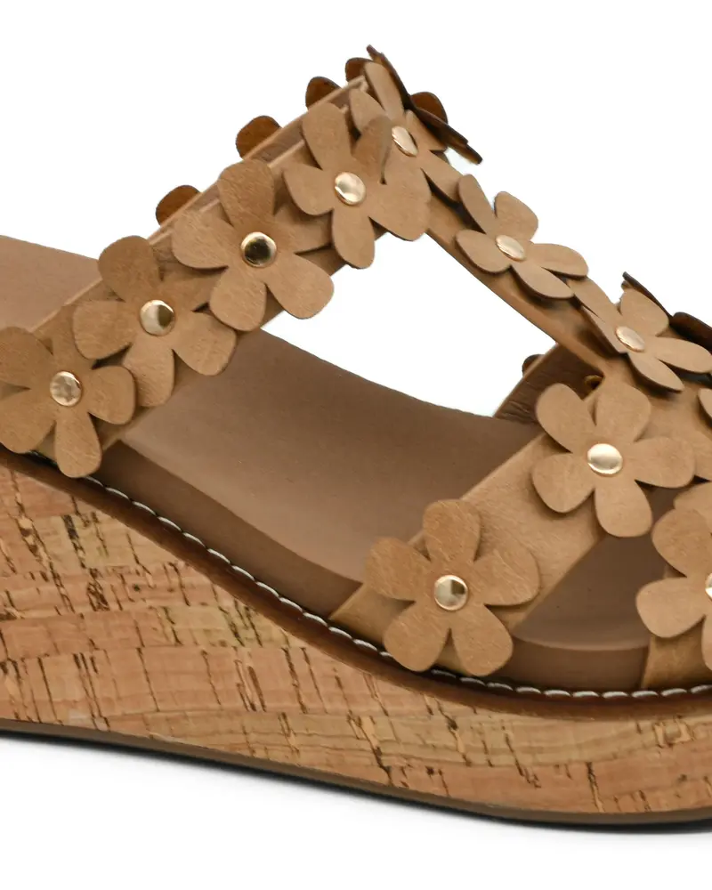 Corkys Footwear Inc Mic Drop Wedge With Flower Detail