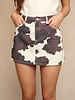 LELIS Low Waist Cow Print Mini Skirt