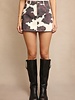 LELIS Low Waist Cow Print Mini Skirt