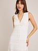 LELIS V-Neck Sleeveless Lace Detail Midi Dress