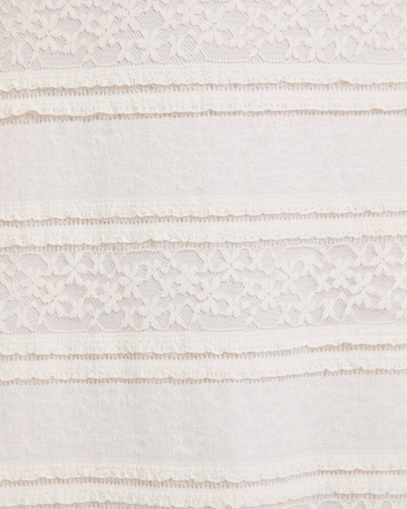 LELIS V-Neck Sleeveless Lace Detail Midi Dress