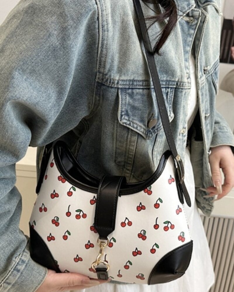 Cherry Pattern Hamptons Hobo Bag