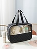 Checkered Pattern Travel Clear Bag