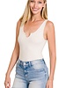 Brushed Dty Microfiber Split Neck Bodysuit