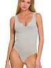 Brushed Dty Microfiber Split Neck Bodysuit