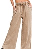 Acid Wash Fleece Palazzo Sweatpants