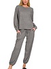 Soft Melange Hacci Long Slv Top & Joggers Set