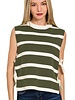Side Tie Stripe Sweater Vest