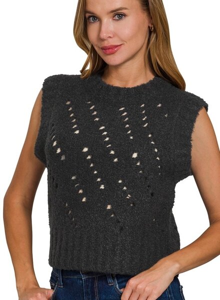 Textured Wool Sweater Vest