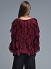 Q2 V-Neck All Over Ruffle Blouse