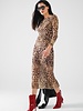 Q2 Sheer Leopard Print Bodycon Midi Dress