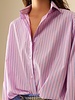 Q2 Pink Striped Strass Button Down Shirt