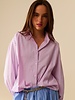 Q2 Pink Striped Strass Button Down Shirt