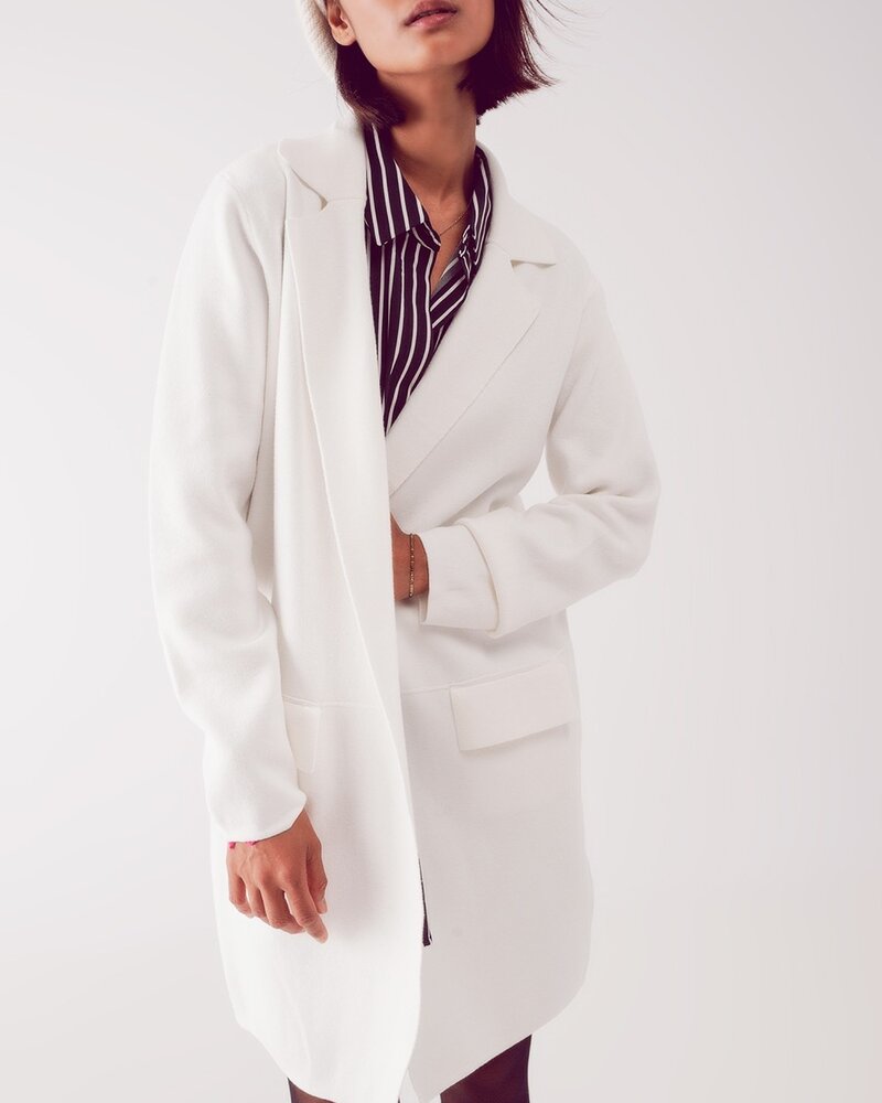 Q2 Oversized Collar Maxi Cardigan