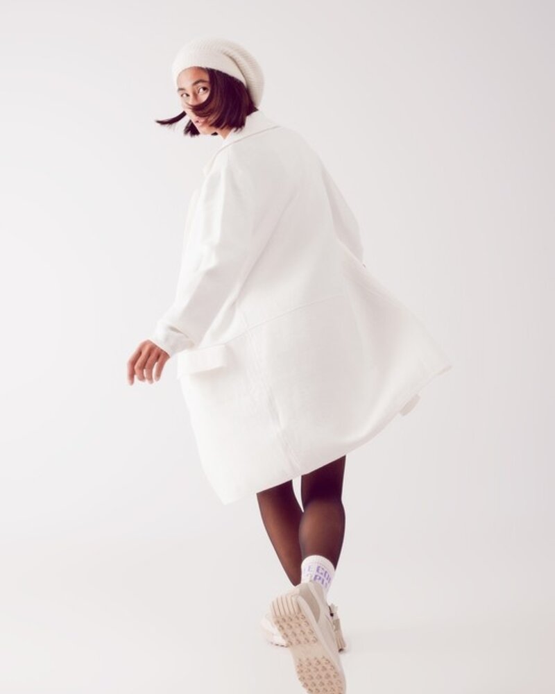 Q2 Oversized Collar Maxi Cardigan