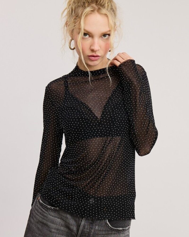 Zutter Rhinestone Lace Top