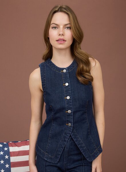 The Workshop Denim Button Down Vest