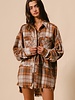 Bibi Cehcked Woven Frayed Dege Detail Shakcet