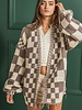Bibi Mixed Check Pattern Loose Fit Chunky Cardigan