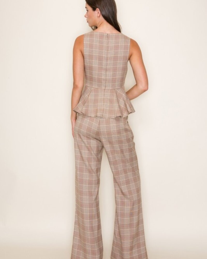 D.ARK Plaid Wide Leg Trousers