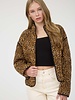 Blu Pepper Quilted Leopard Button Puffer Jacket