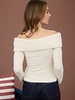 The Workshop Off Shoulder Fold Over Knit Sweater