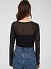 The Workshop Ruched Waist Square Neck Knit Top