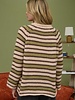Blu Pepper Striped Kangaroo Pocket Knit Sweater
