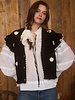 Blu Pepper Crochet Floral Ruffle Knit Cardigan