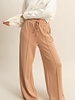 Double Zero Double Knit High-waist Pintuck Wide Leg Pants