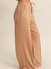 Double Zero Double Knit High-waist Pintuck Wide Leg Pants