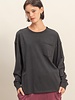 Double Zero Oversized Washed Long Sleeve Pocket Tee