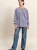 Double Zero Oversized Washed Long Sleeve Pocket Tee