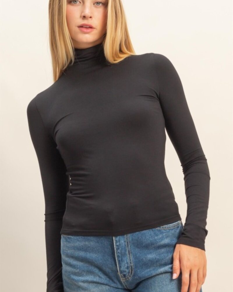 Double Zero Turtleneck Long Sleeve Fitted Top
