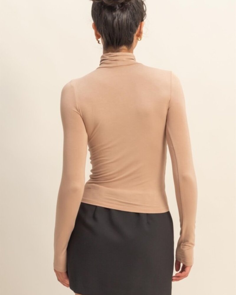 Double Zero Turtleneck Long Sleeve Fitted Top