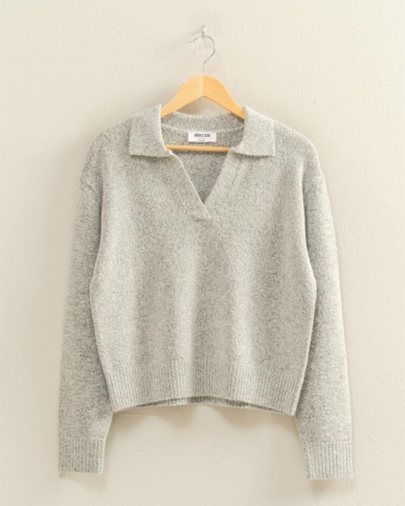 Double Zero Collared V Neck Sweater