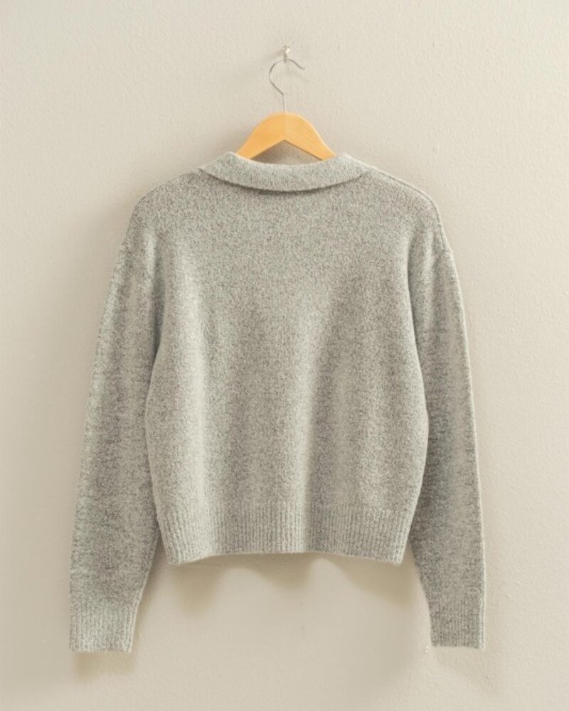 Double Zero Collared V Neck Sweater